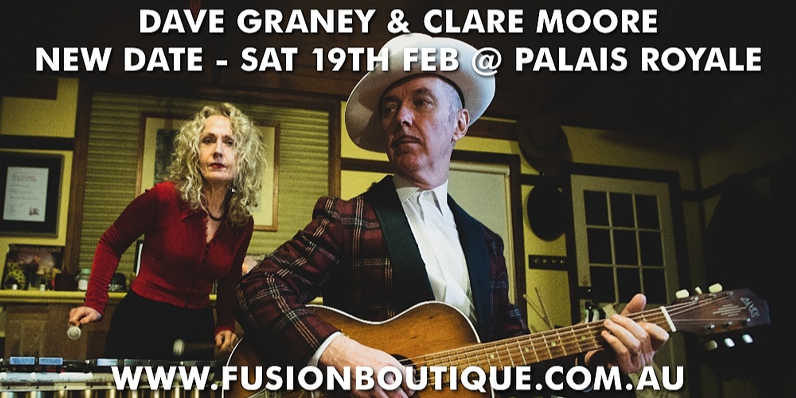 Banner image for Palais Performances: DAVE GRANEY & CLARE MOORE in Concert at the Palais Royale Ballroom, Katoomba, Blue Mountains