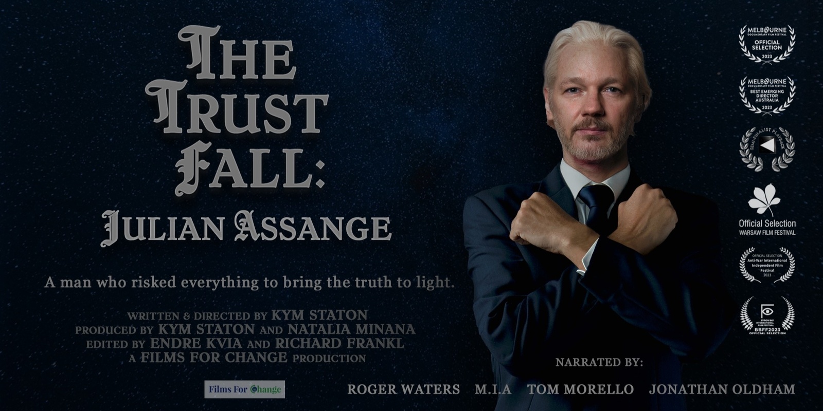 Banner image for MOVIES THAT MATTER - THE TRUST FALL - Julian Assange's True Story