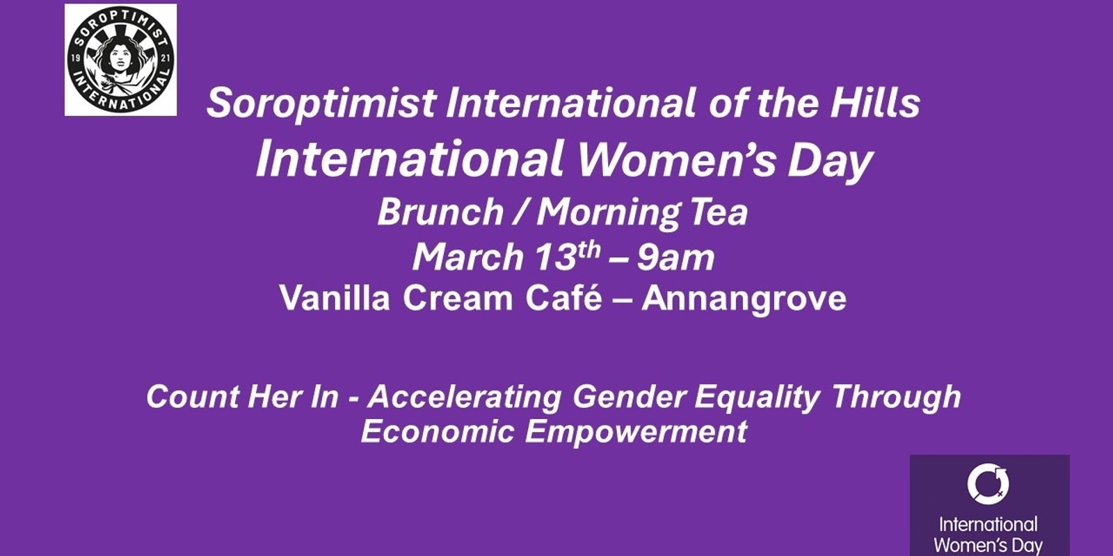 Banner image for International Women's Day - Brunch / Morning Tea