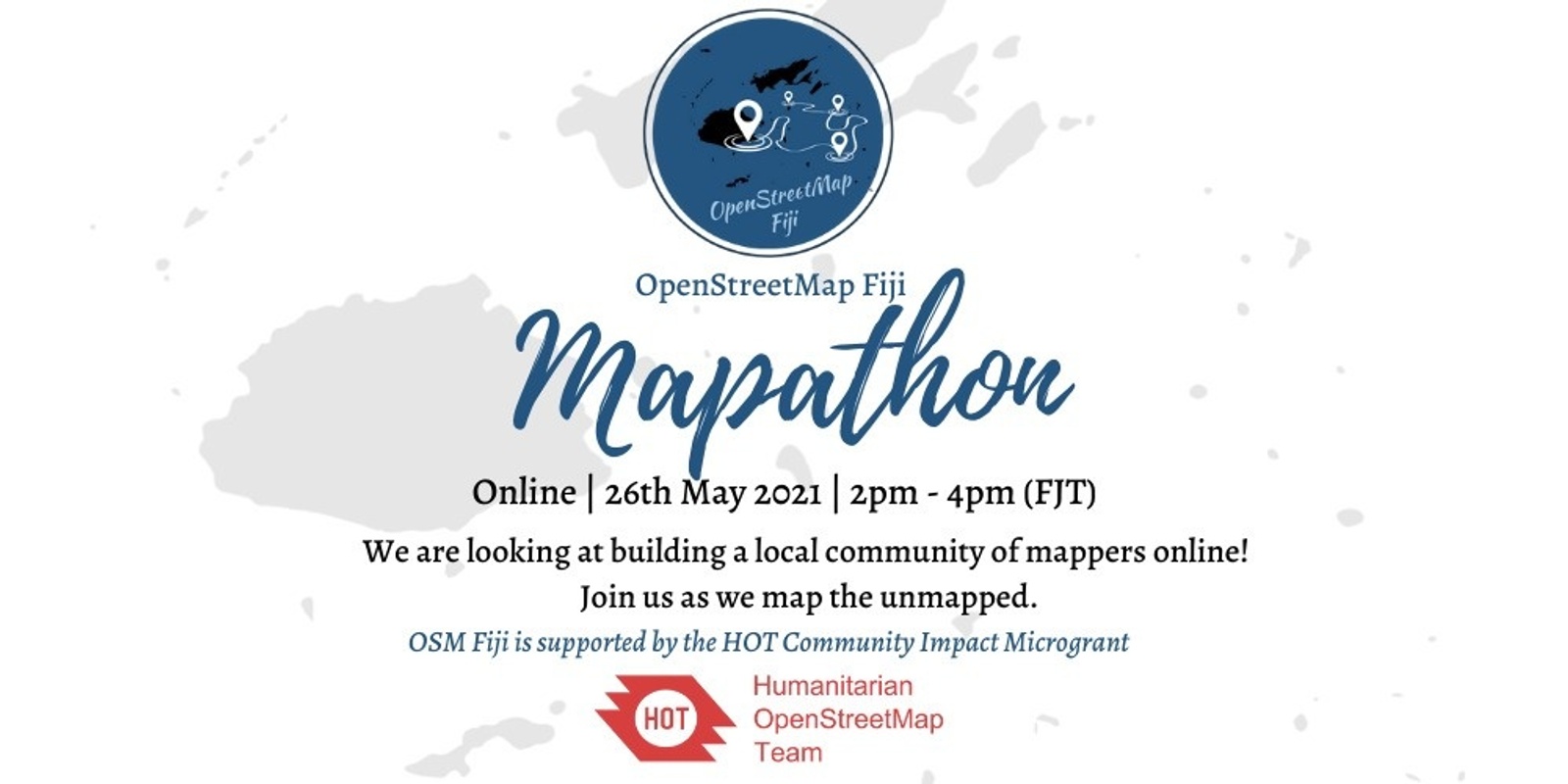 Banner image for OSM Fiji Mapathon ONLINE - May 26