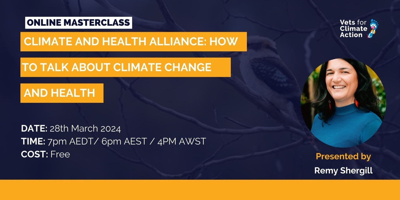 Banner image for VfCA Masterclass - How to talk about Climate Change and Health