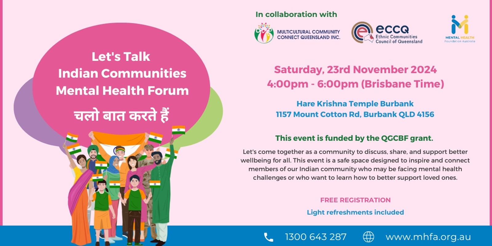 Banner image for Let's Talk: Indian Communities Mental Health Forum 2024