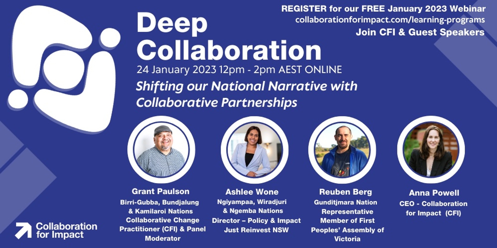 Banner image for Deep Collaboration Webinar: Shifting our National Narrative with Collaborative Partnerships