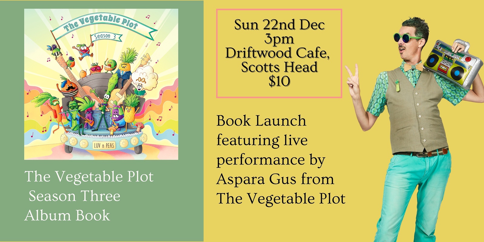 Banner image for Aspara Gus from The Vegetable Plot @ Driftwood Cafe, Scotts Head