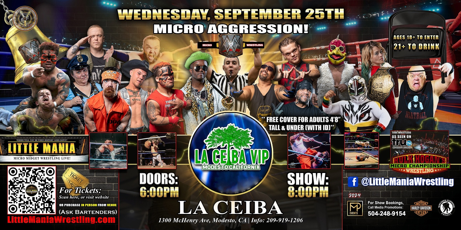 Banner image for Modesto, CA - Micro Wrestling All * Stars @ La Ceiba: Little Mania Wrestling Rips through the Ring