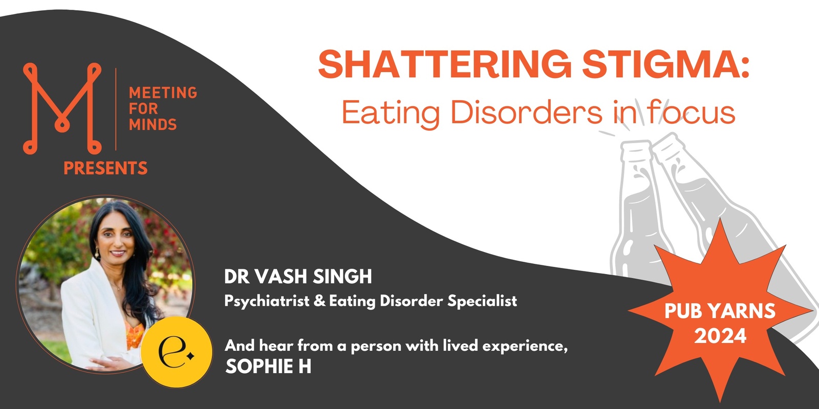 Banner image for Pub Yarns 2024 - Shattering Stigma: Eating Disorders in focus