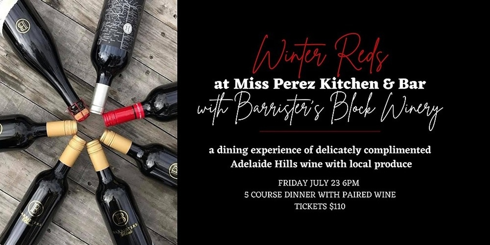 Banner image for Barristers Block Miss Perez Degustation Dinner x Barristers Block