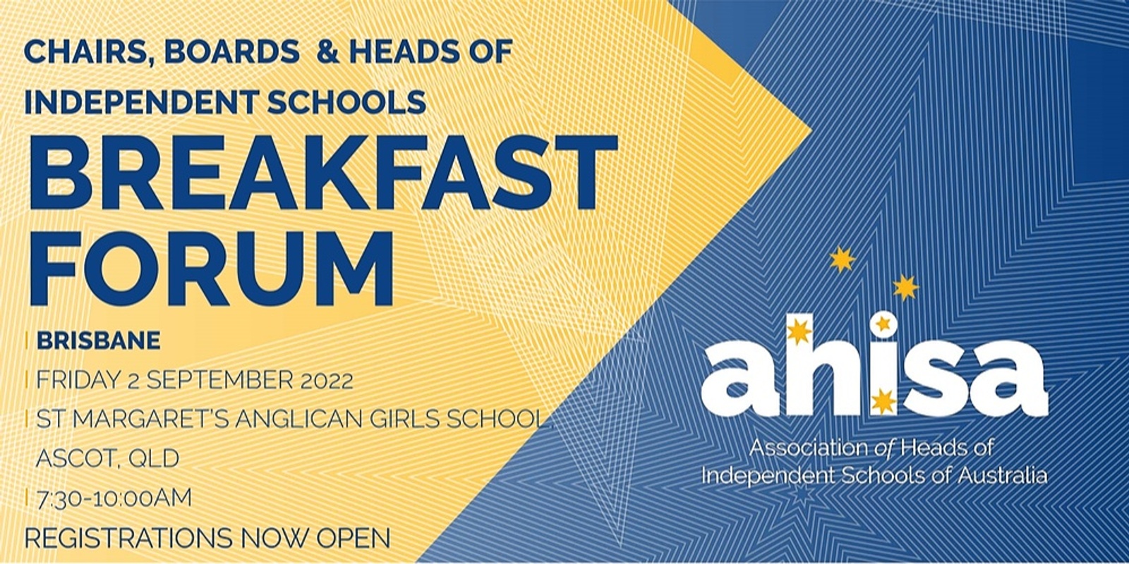 Banner image for BRISBANE | AHISA Chairs, Boards & Heads Forum