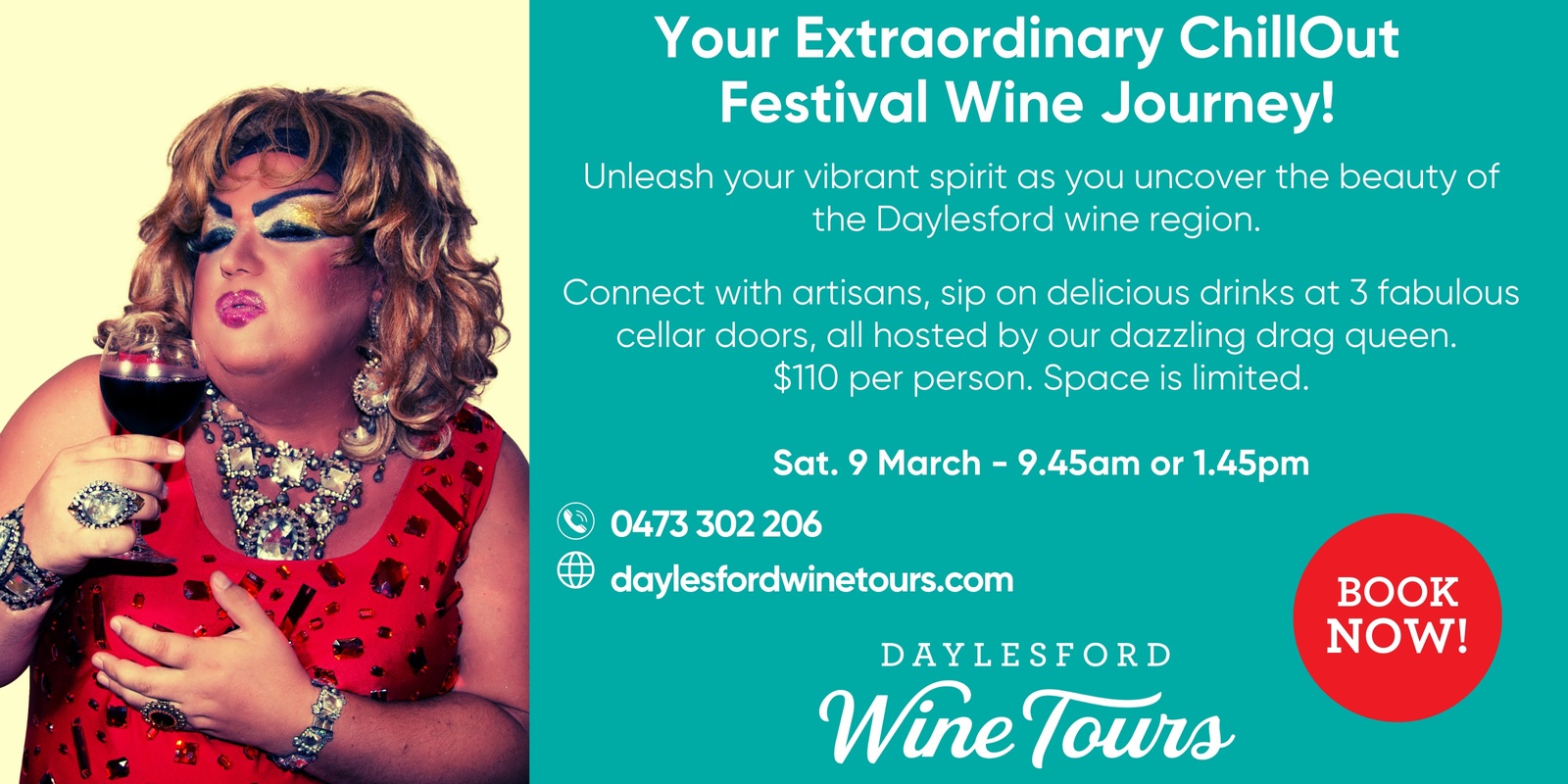 Daylesford Wine Tours Wigs & Wine Tour 2024 Humanitix