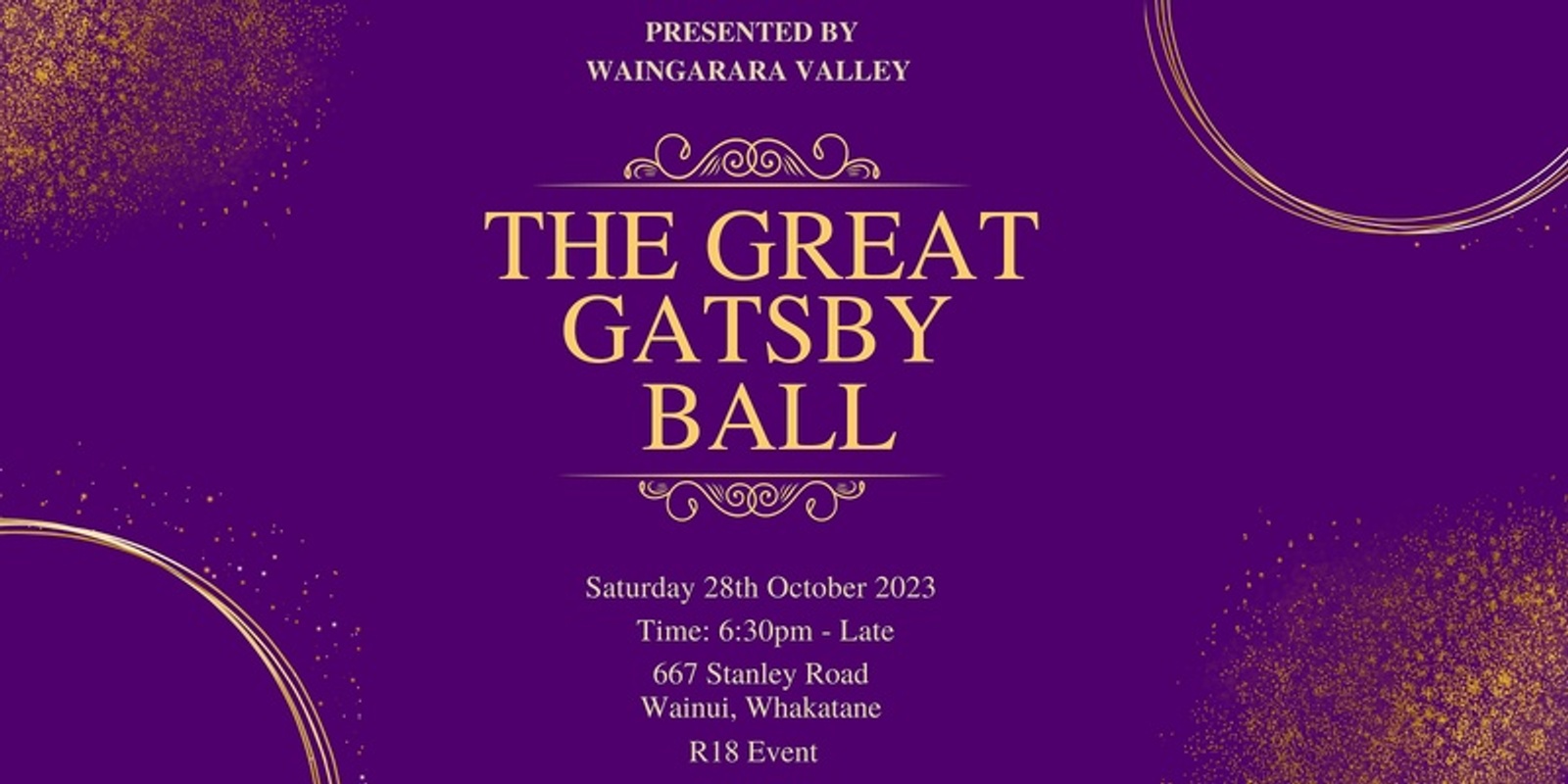 Banner image for The Great Gatsby Ball Presented by Waingarara Valley 