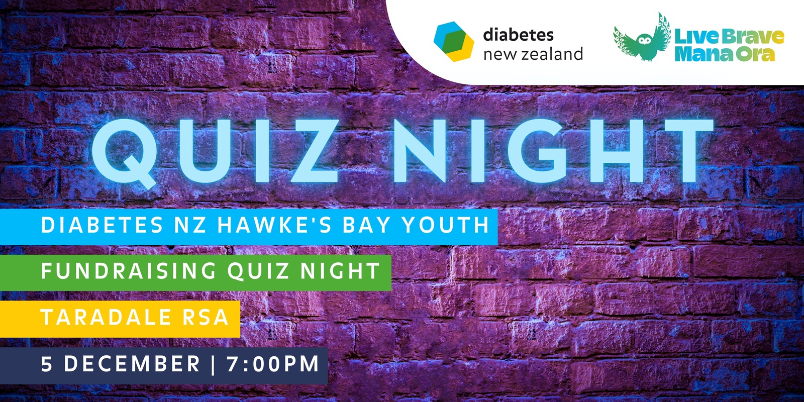 Banner image for Diabetes NZ Hawke's Bay Youth: Fundraising Quiz Night!