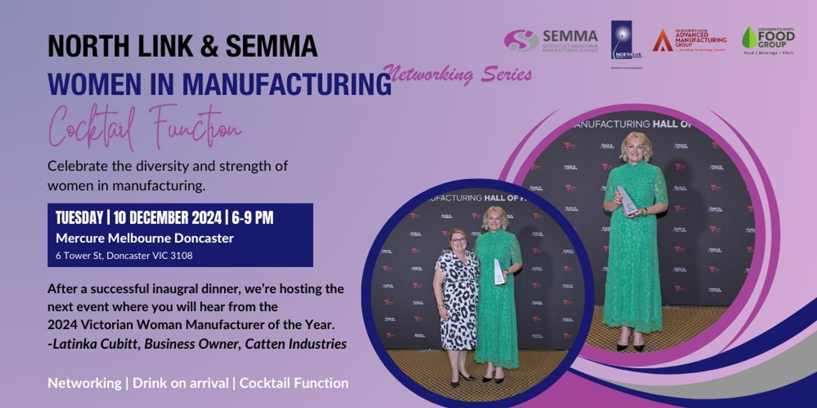 Banner image for Women in Manufacturing Cocktail Function