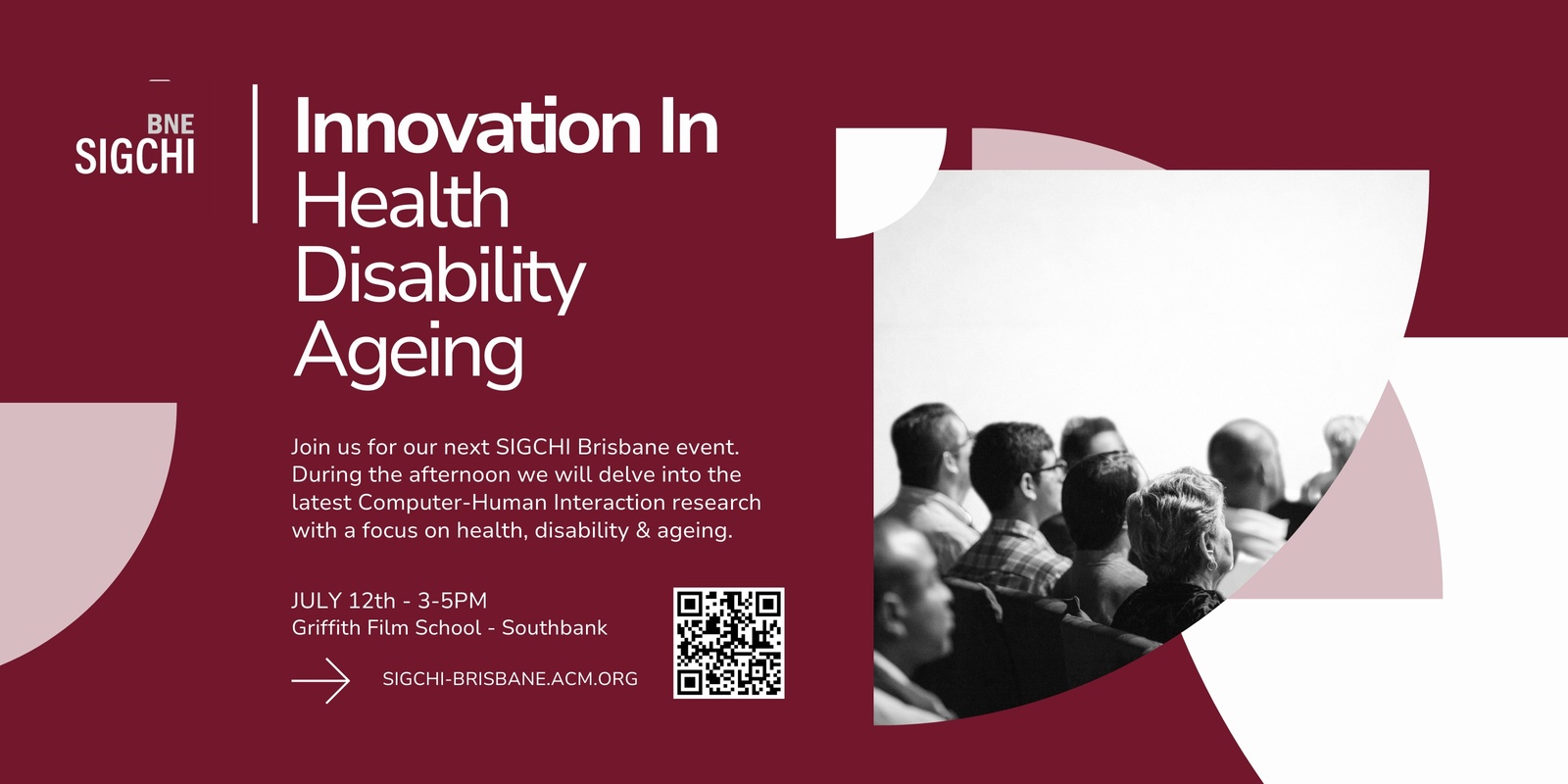Banner image for SIGCHI Brisbane Event: Innovation in Health, Disability and Ageing