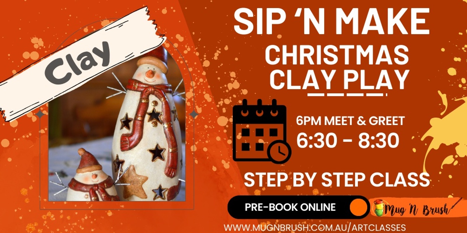 Banner image for Sip 'n Make Play with Clay - Christmas themed