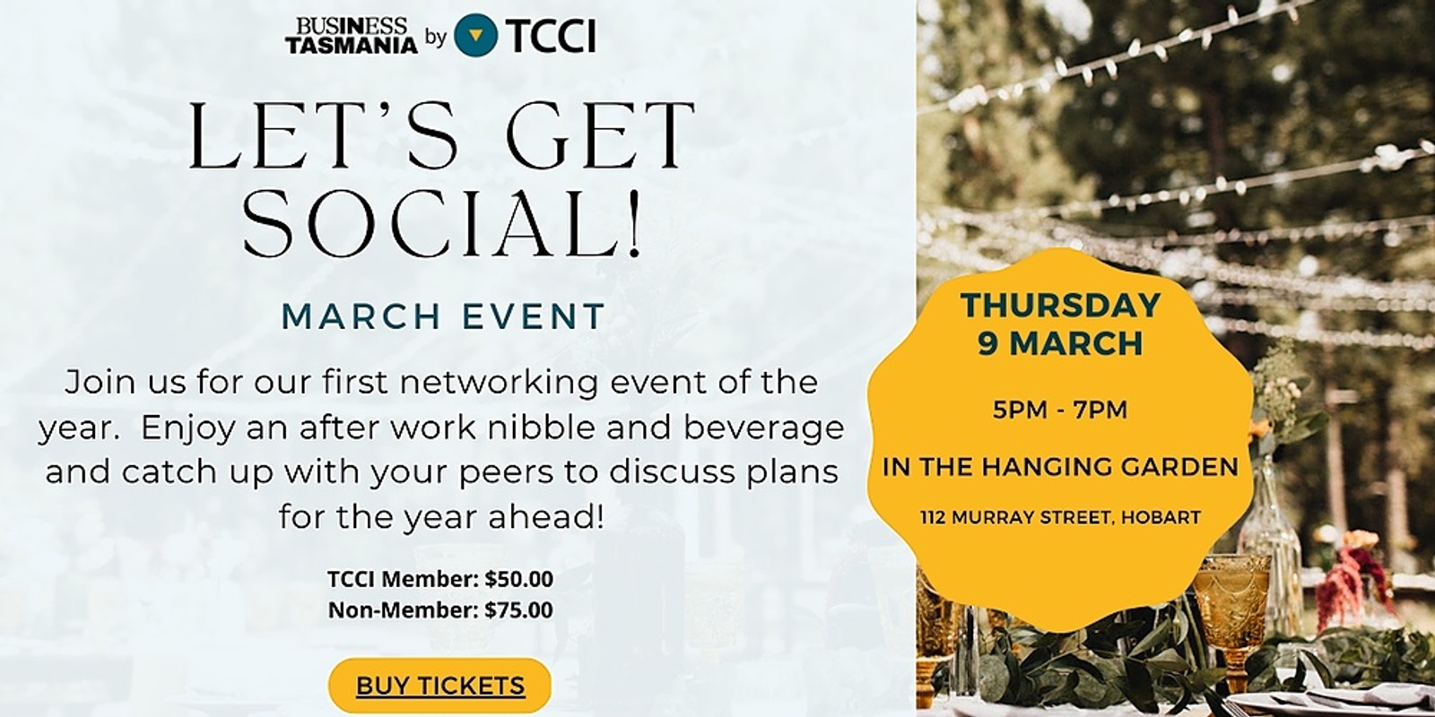 Banner image for Let's get social!  March networking with TCCI
