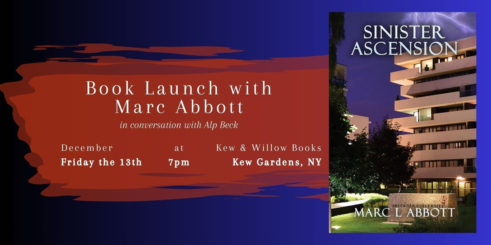 Banner image for Sinister Ascension Book Launch with Marc Abbott