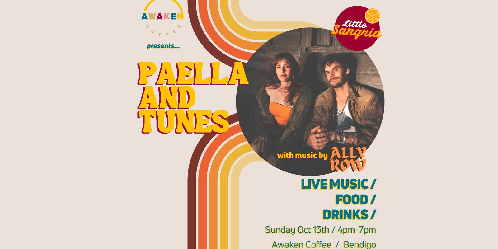 Banner image for Awaken Coffee presents Paella and Tunes with music by Ally Row 