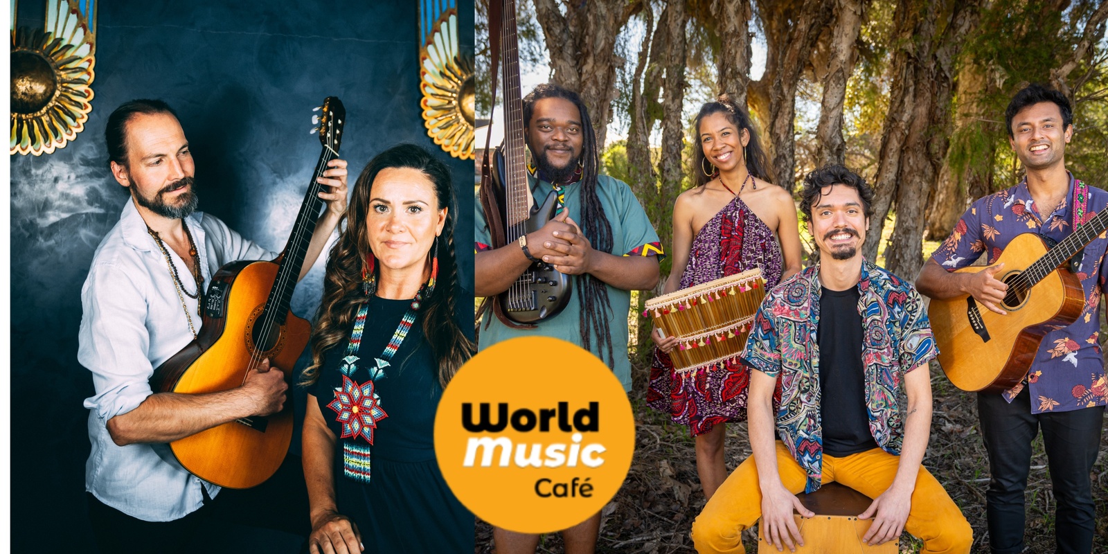 Banner image for World Music Café 2024 Season Finale featuring Tchega and Luz Del Bosque, plus Muchos Mariachi!