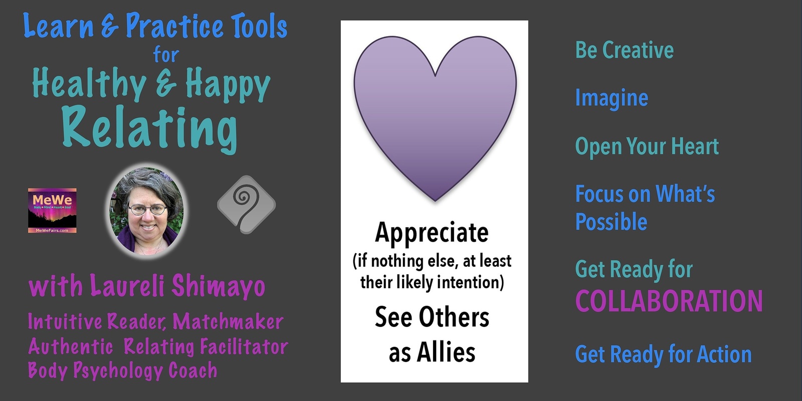 Banner image for Appreciate + See Others as Allies, an Online Class with Laureli Shimayo on 1-14-25