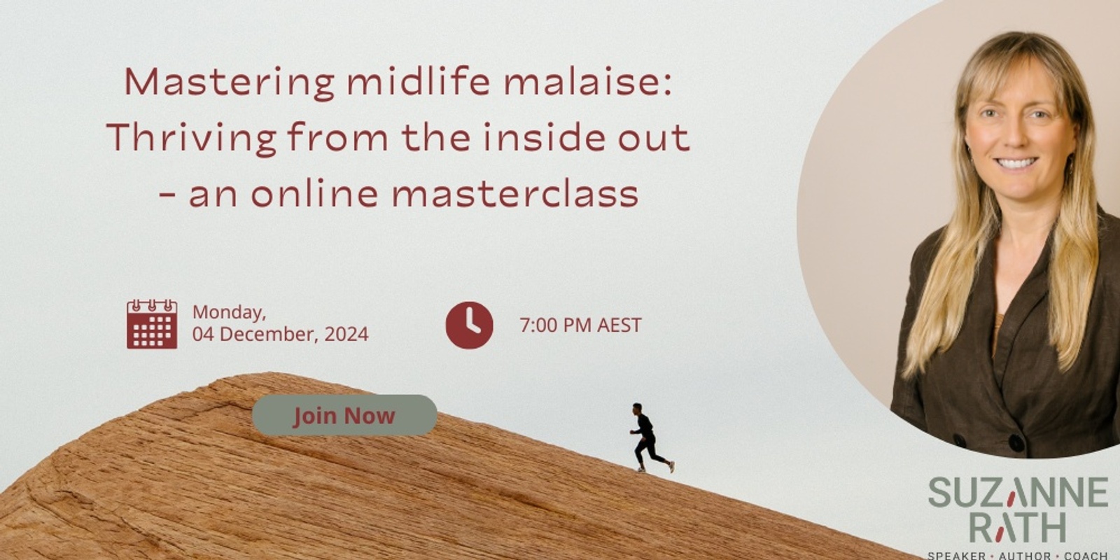 Banner image for Mastering midlife malaise: Thriving from the inside out - an online masterclass