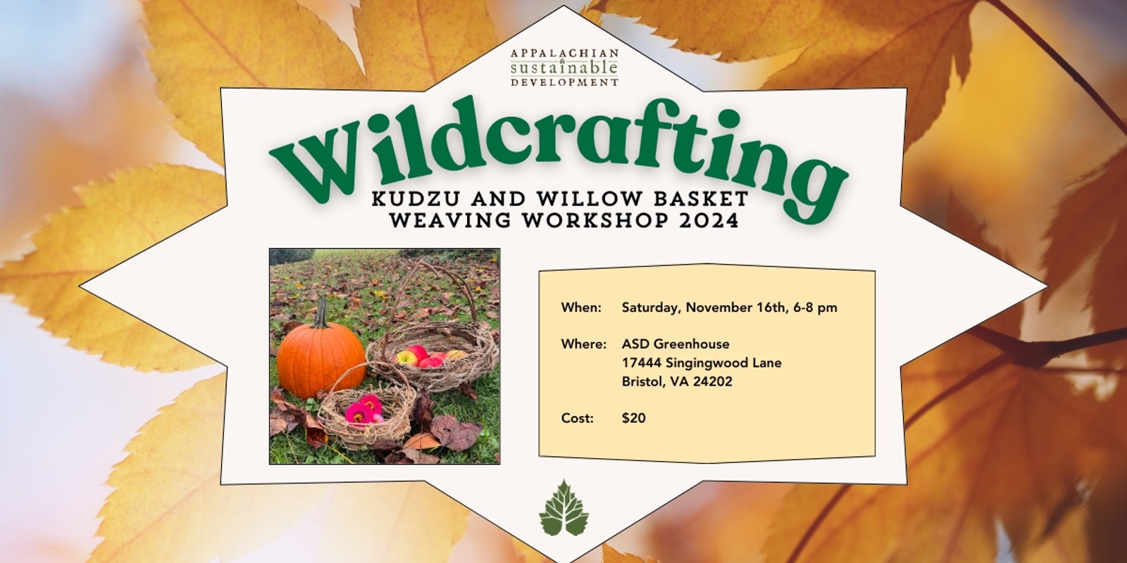 Banner image for Wildcrafting Workshop: Kudzu and Willow Basket Weaving