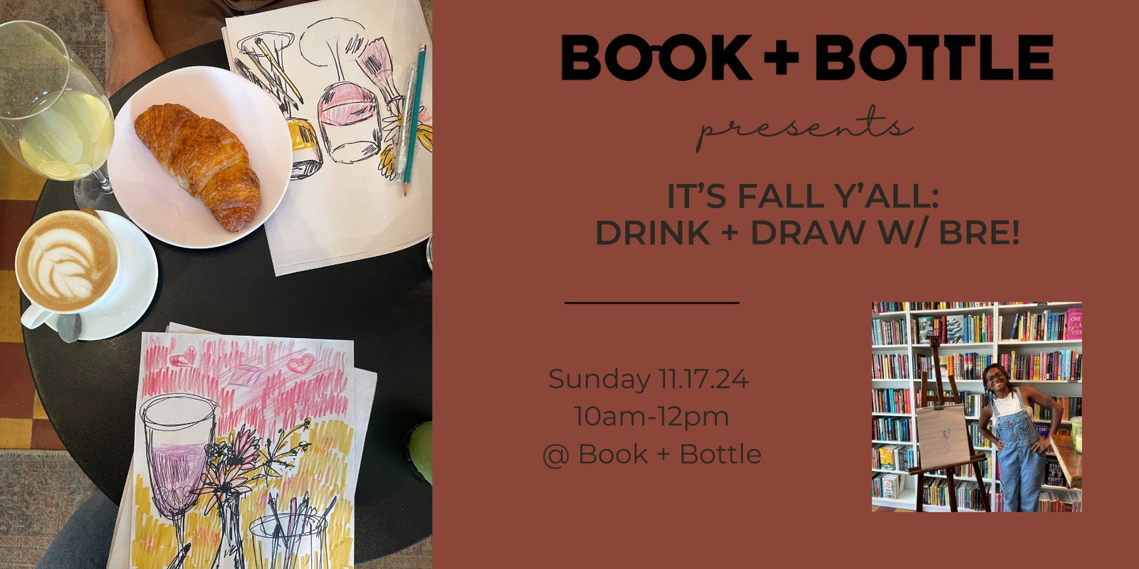 Banner image for It's Fall Y'all: Drink + Draw with Bre!