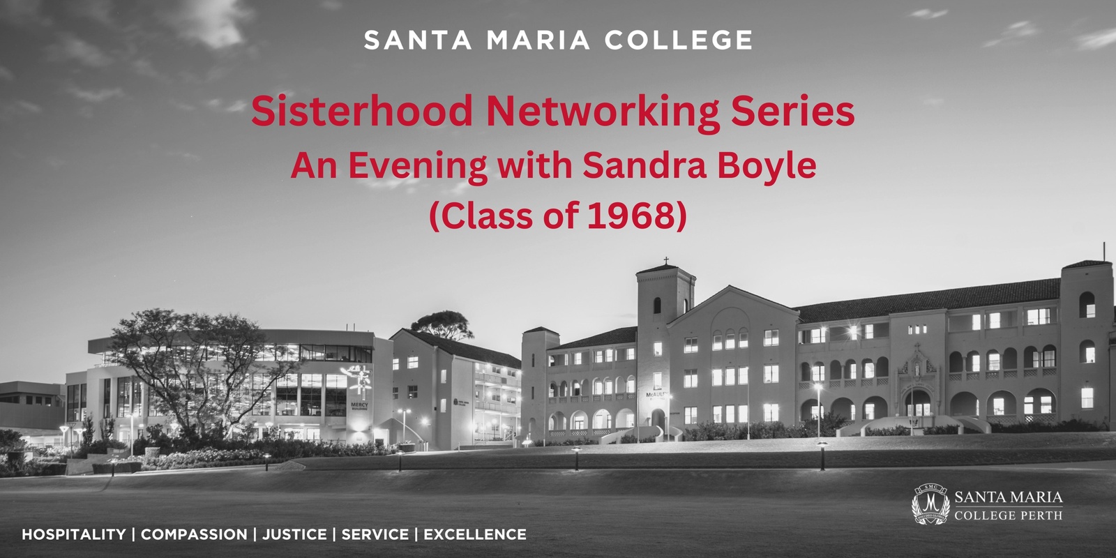 Banner image for Sisterhood Networking Series - An Evening with Sandra Boyle (Class of 1968)