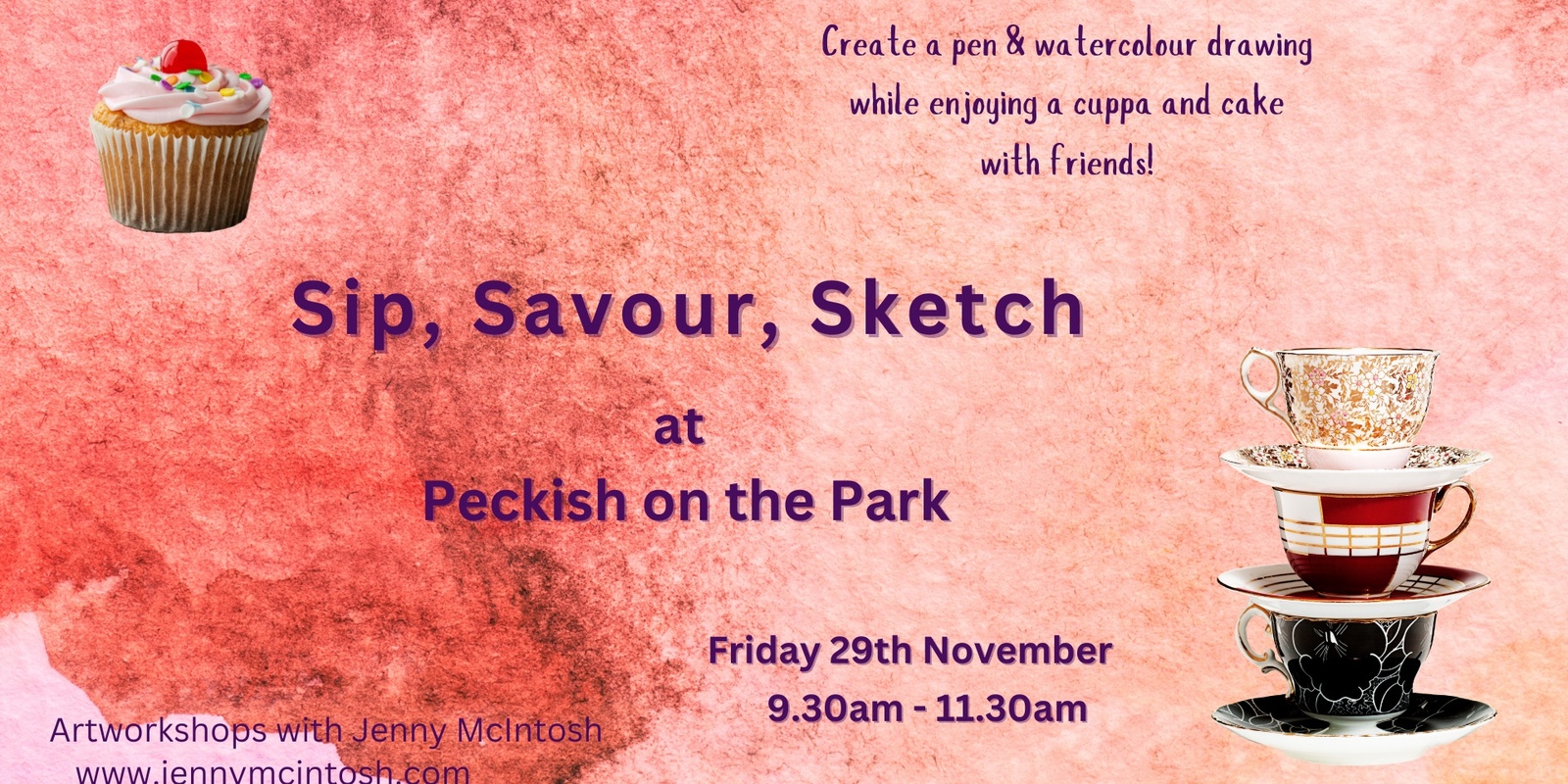 Banner image for Sip, Savour, Sketch @ Peckish on the Park