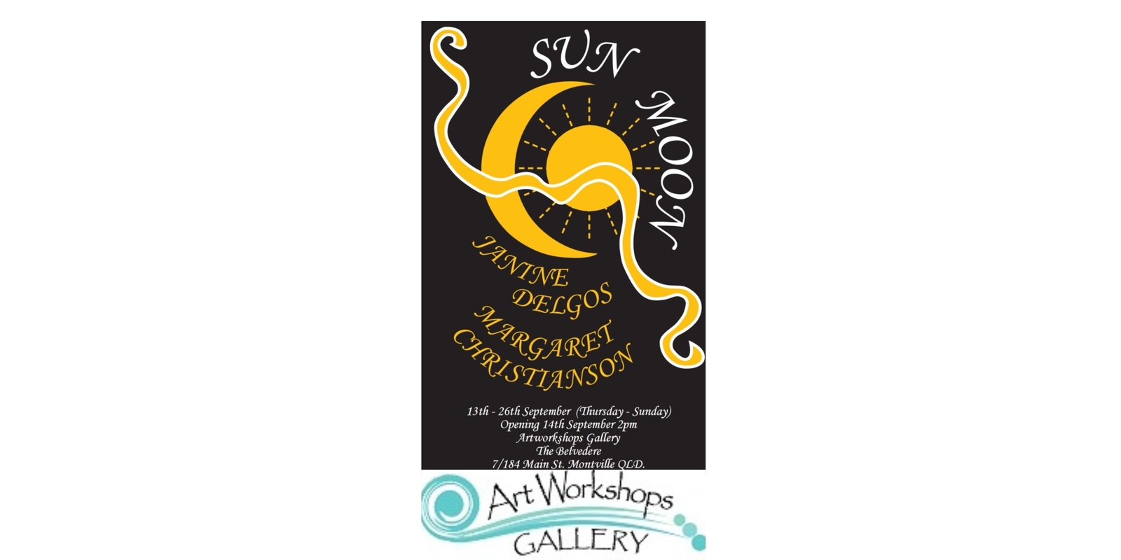 Banner image for Sun Moon Art Exhibition by Margaret Christianson and Janine Delgos Opening Event