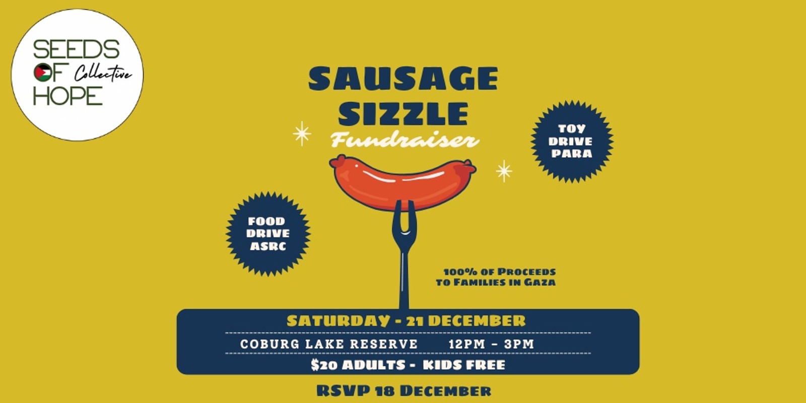 Banner image for Seeds of Hope Collective - Sausage Sizzle End of Year Fundraiser