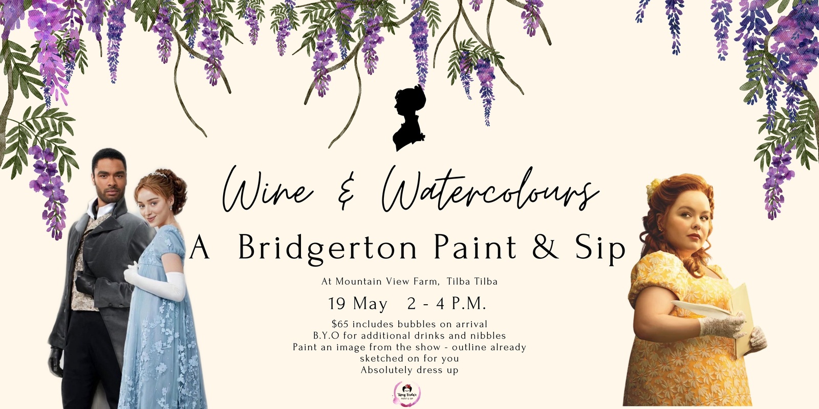 Banner image for Bridgerton Wine & Watercolours in Tilba Tilba