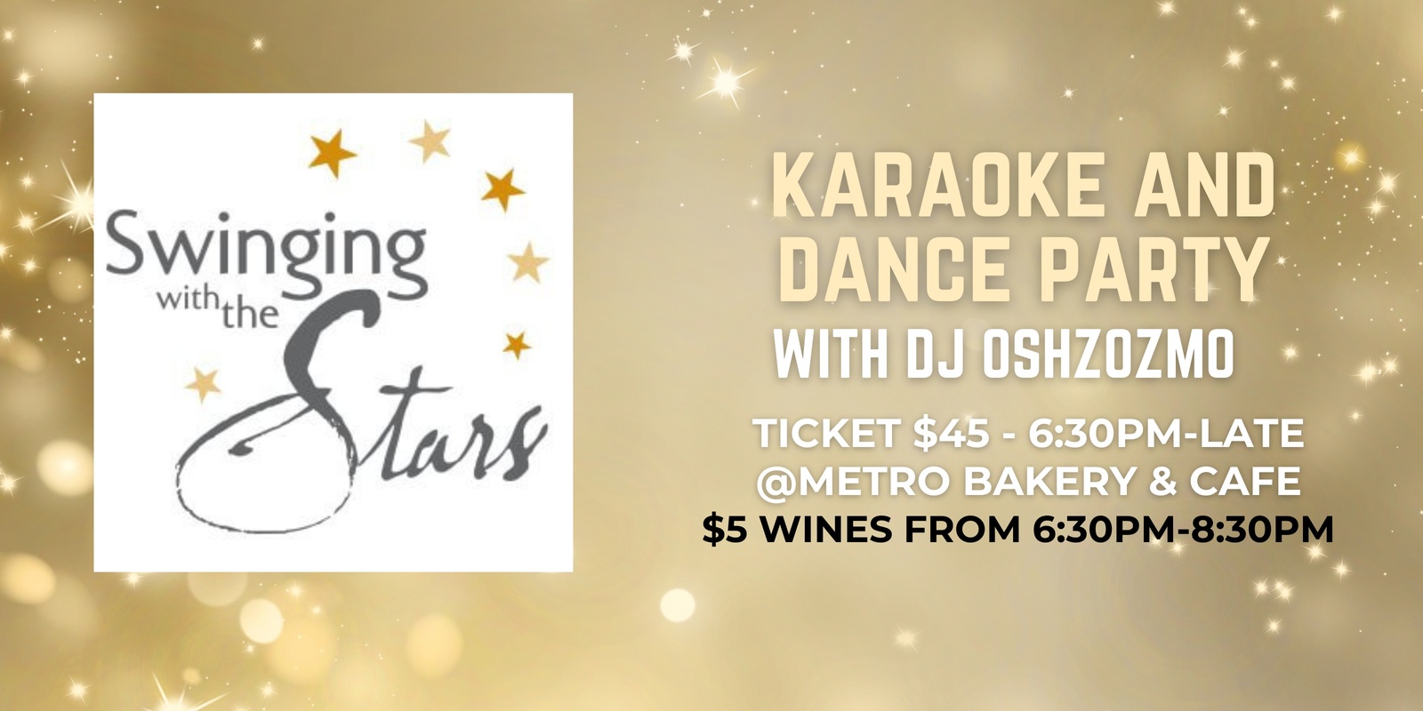 Banner image for Karaoke and Dance Party Night @ Metro | Swinging with the Stars Fundraiser 