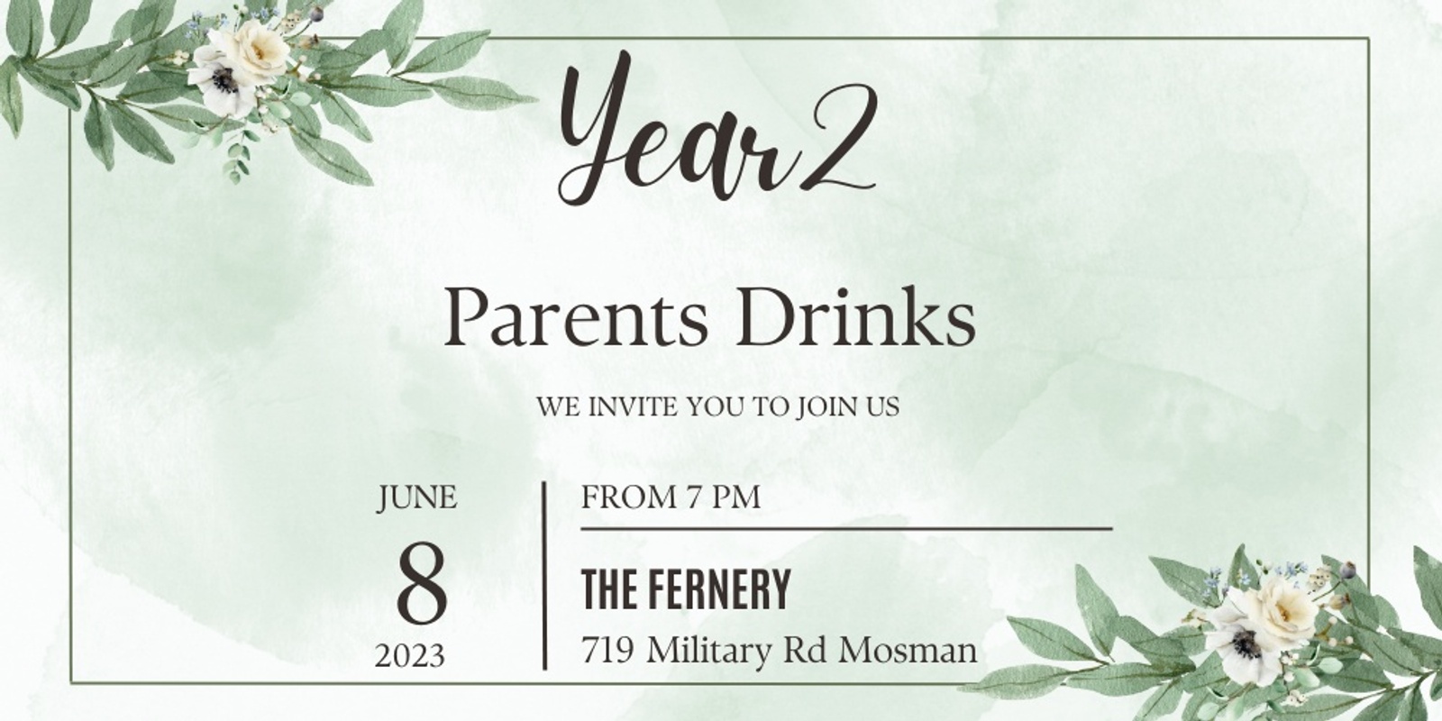 Banner image for Year 2 Parents Drinks