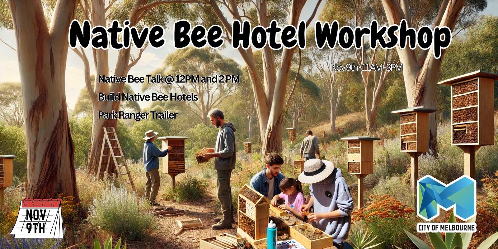 Banner image for Melbourne Native Bee Hotel Making + Environmental Education