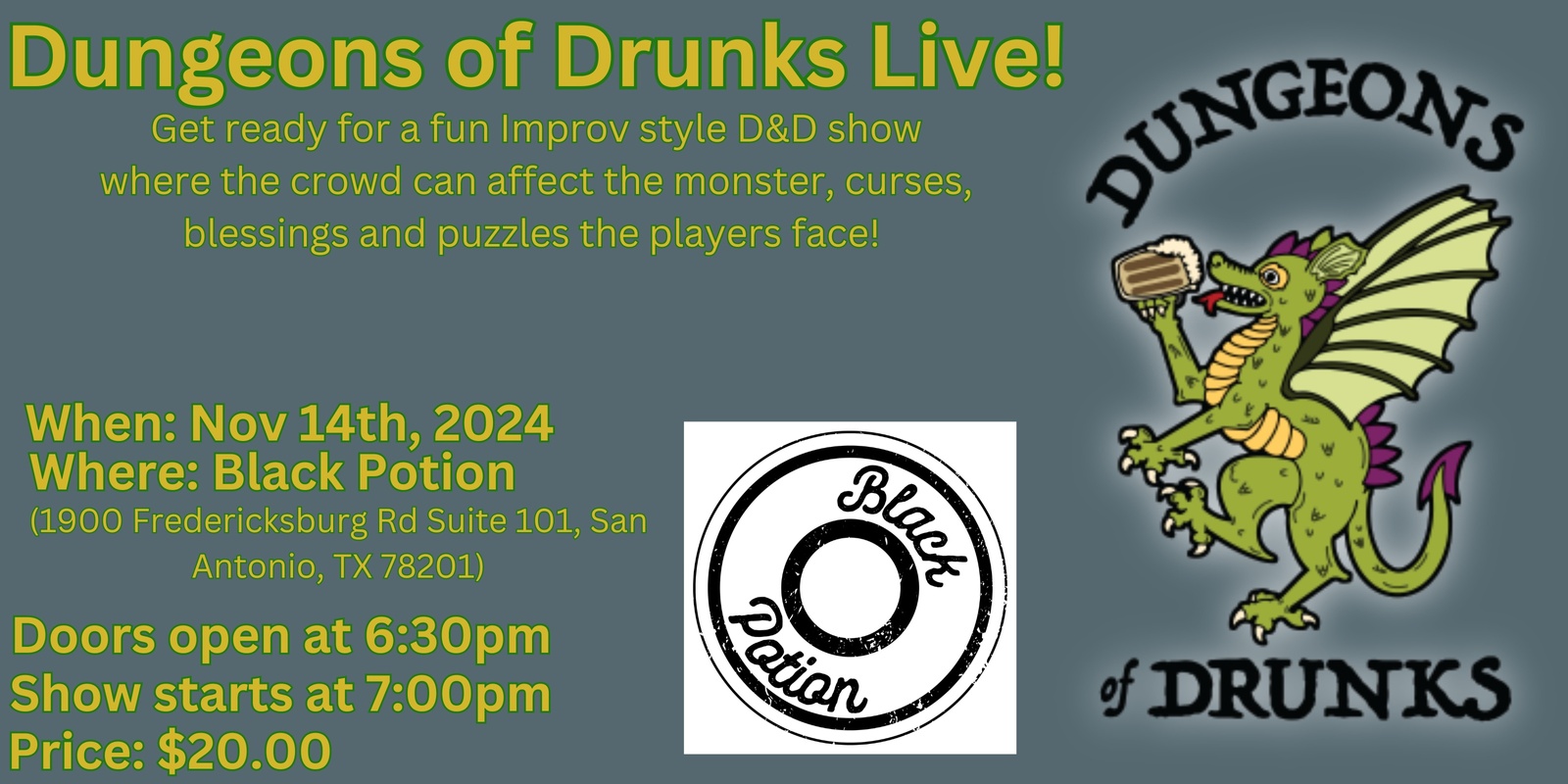 Banner image for Dungeons of Drunks Live!