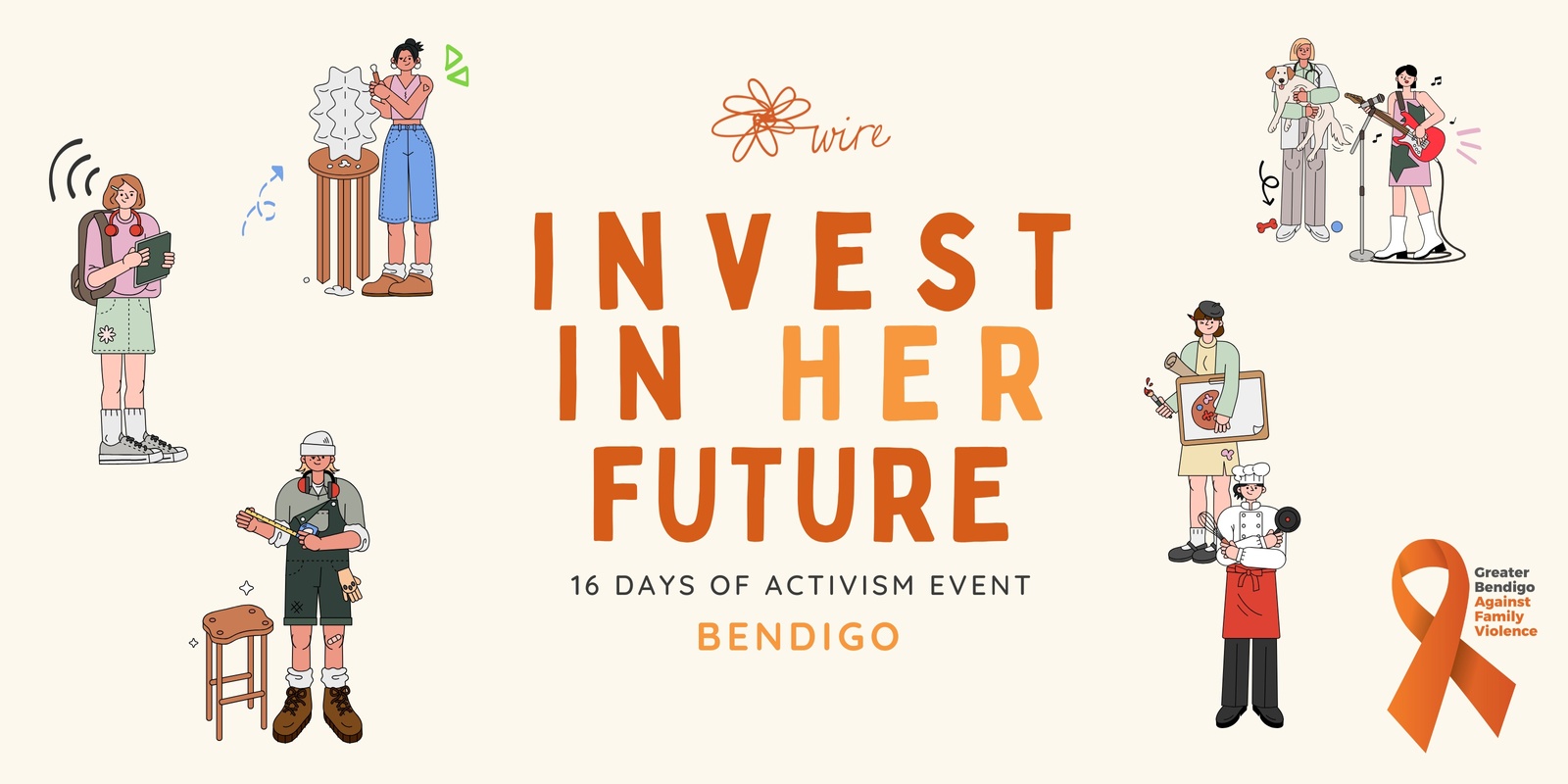 Banner image for WIRE - 16 Days of Gender Activism - INVEST in her future