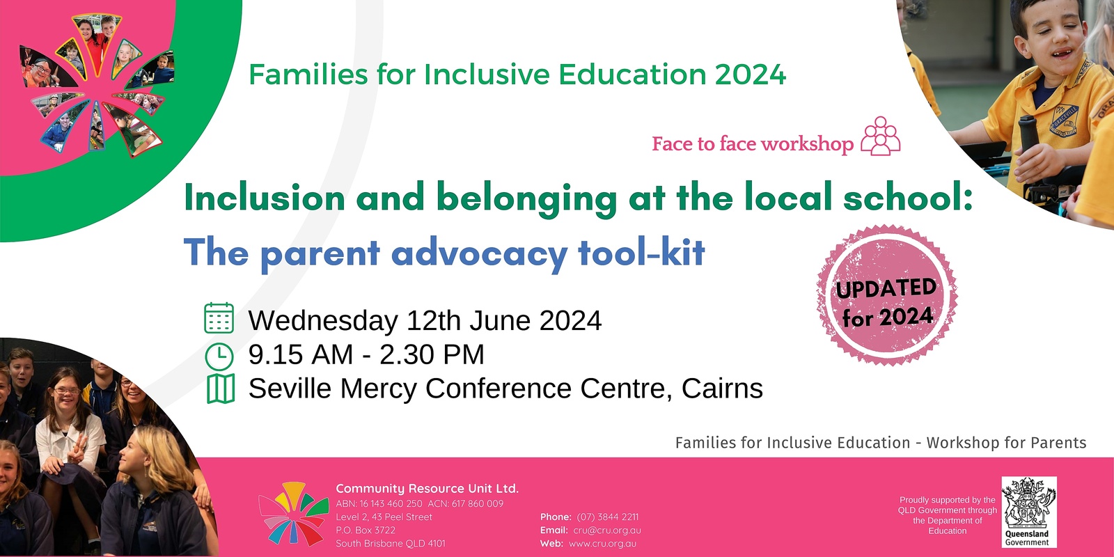 Banner image for Inclusion and belonging at the local school - The parent advocacy toolkit: Cairns
