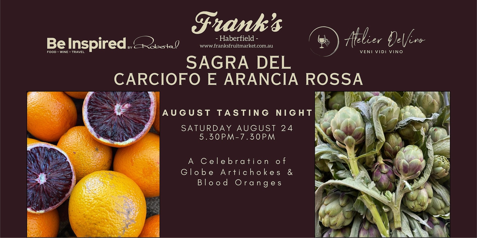 Banner image for "Sagra del Carciofo e Arancia Rossa" Tasting Night at Frank's