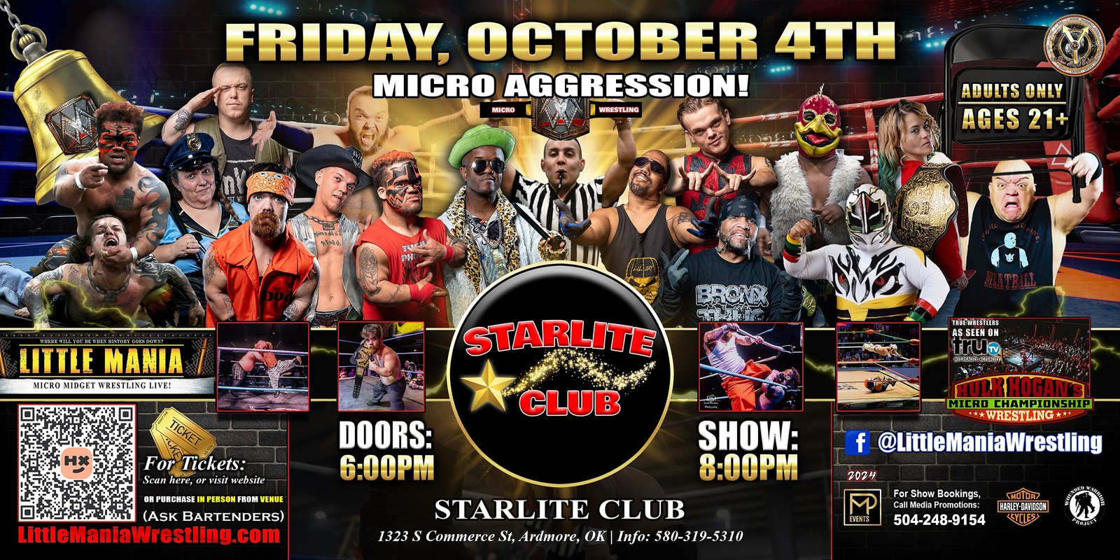 Banner image for Ardmore, OK - Micro Wrestling All * Stars @ Starlite Club: Little Mania Wrestling Rips through the Ring