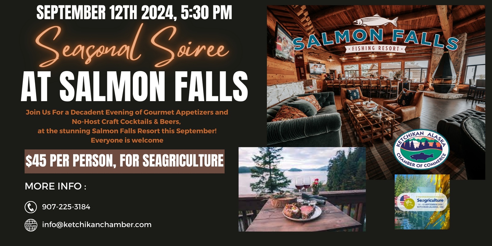 Banner image for Seasonal Soiree at the Stunning Salmon Falls Resort--Seagriculture USA Exclusive Invite