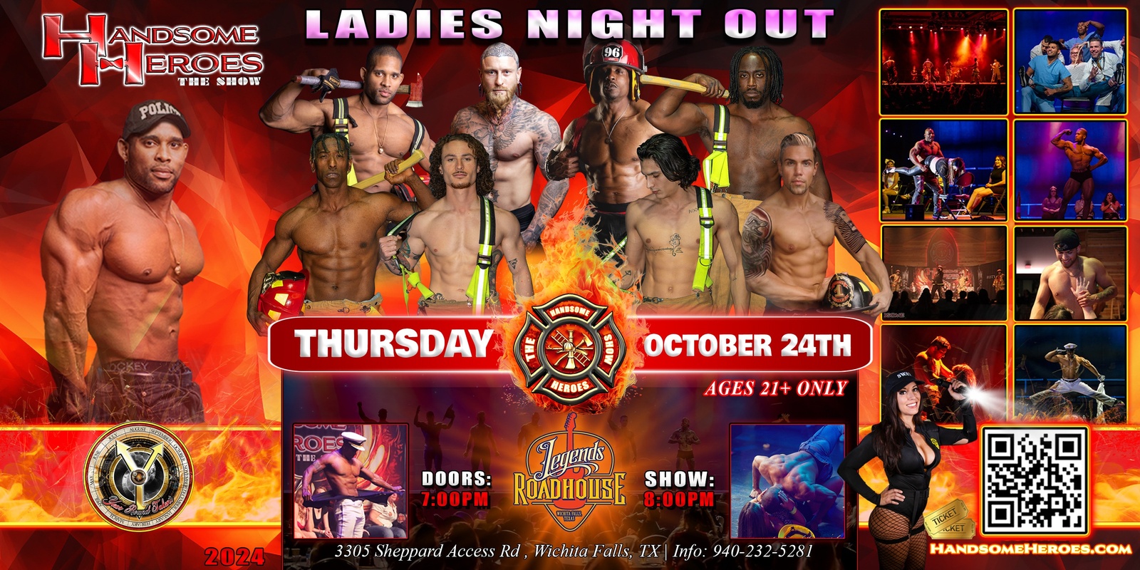 Banner image for Wichita Falls, TX - Handsome Heroes: The Show "Good Girls Go To Heaven, Bad Girls Play with Fire!"