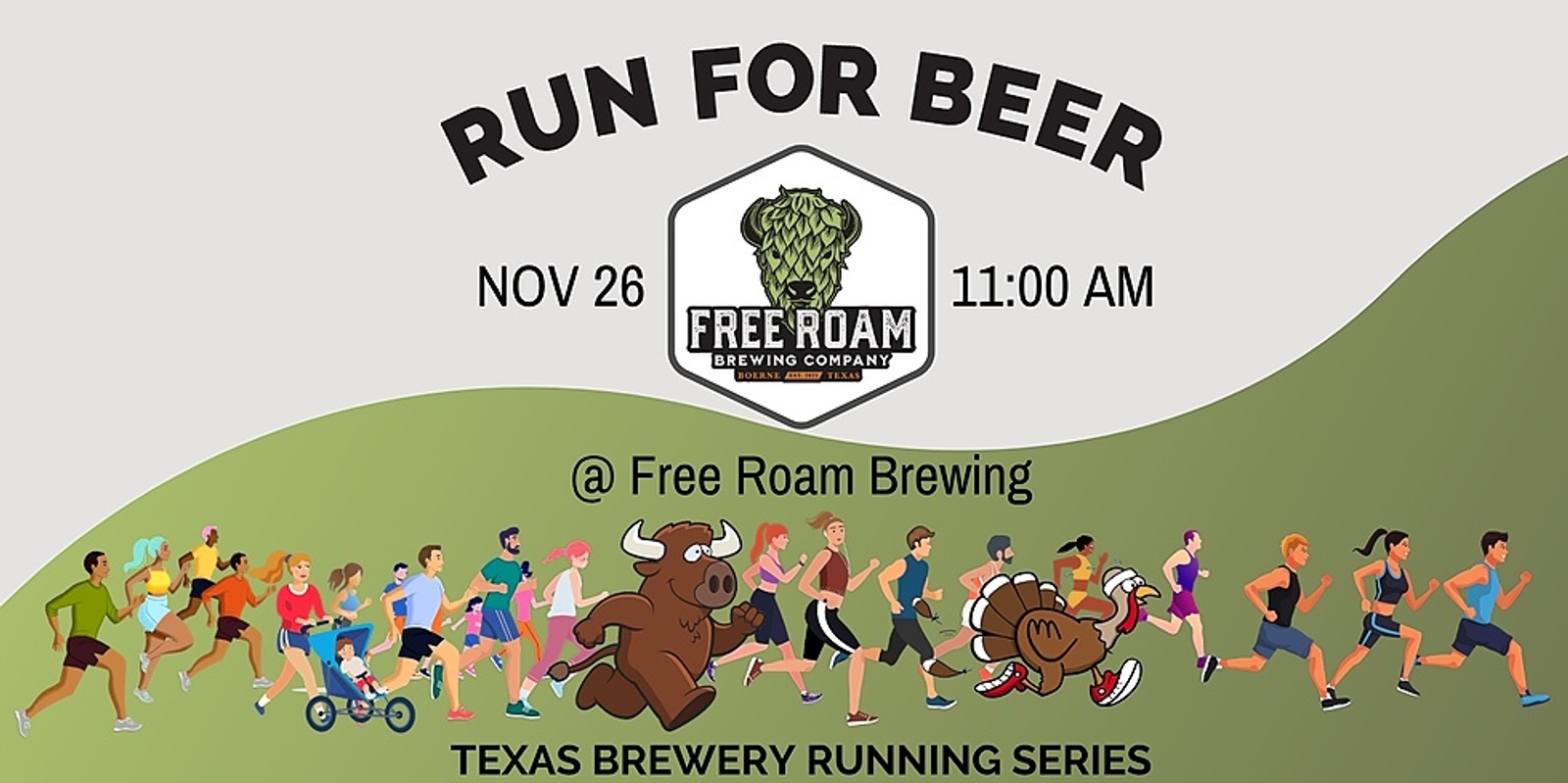 Banner image for Thanksgiving Weekend 5k Beer Run - Free Roam Brewing |2022 TX Brewery Running Series