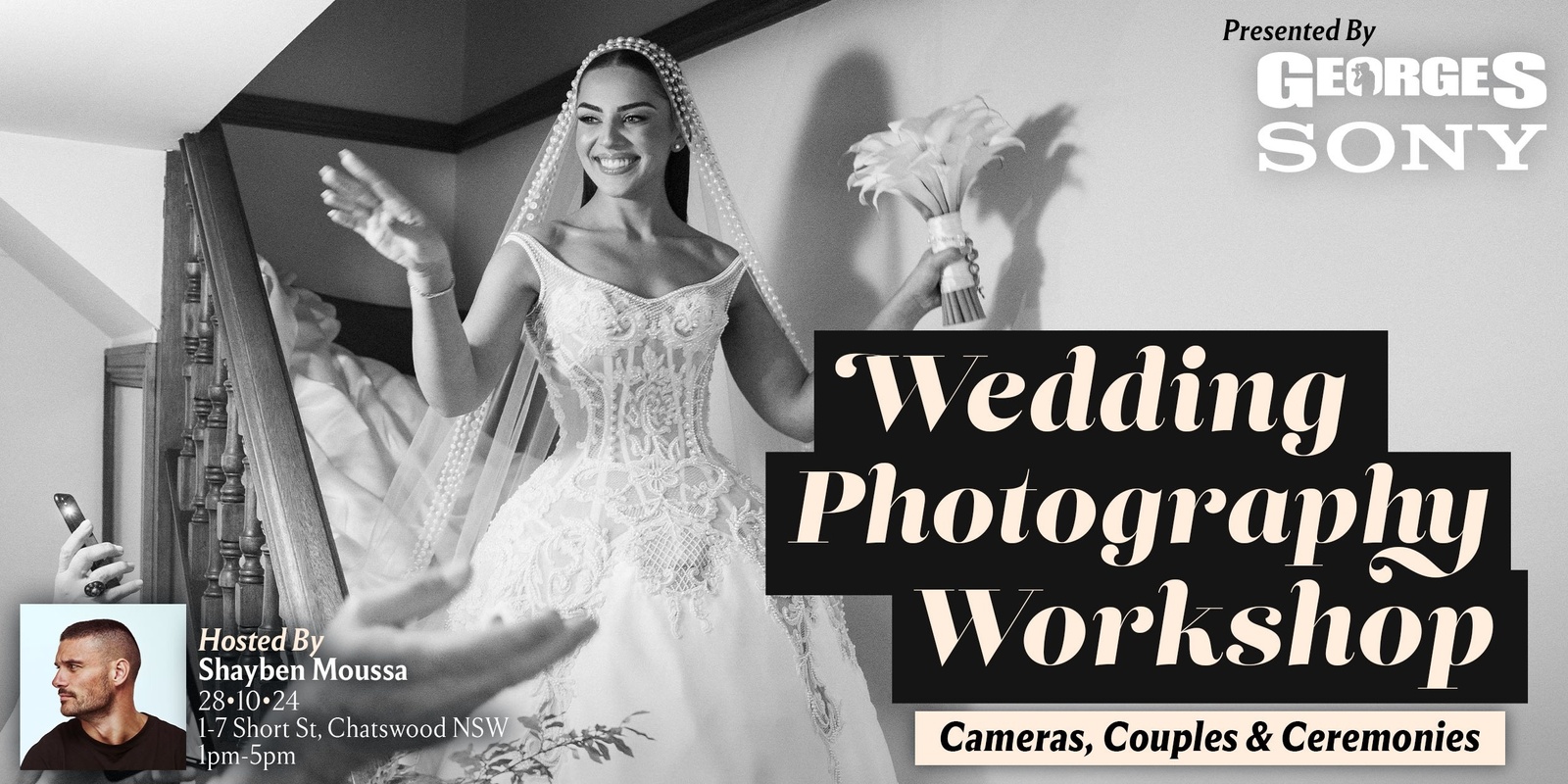 Banner image for Wedding Photography Workshop - Cameras, Couples & Ceremonies With Shayben Moussa