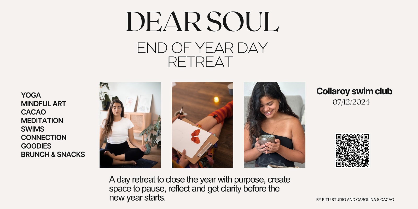 Banner image for DEAR SOUL,  A DAY RETREAT; CACAO, ART AND YOGA