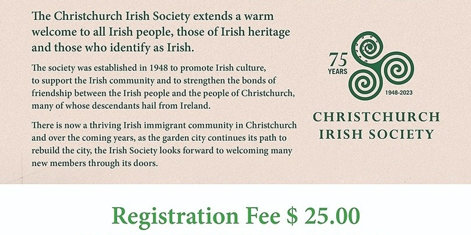 Registration Fee for the 75th Anniversary Weekend