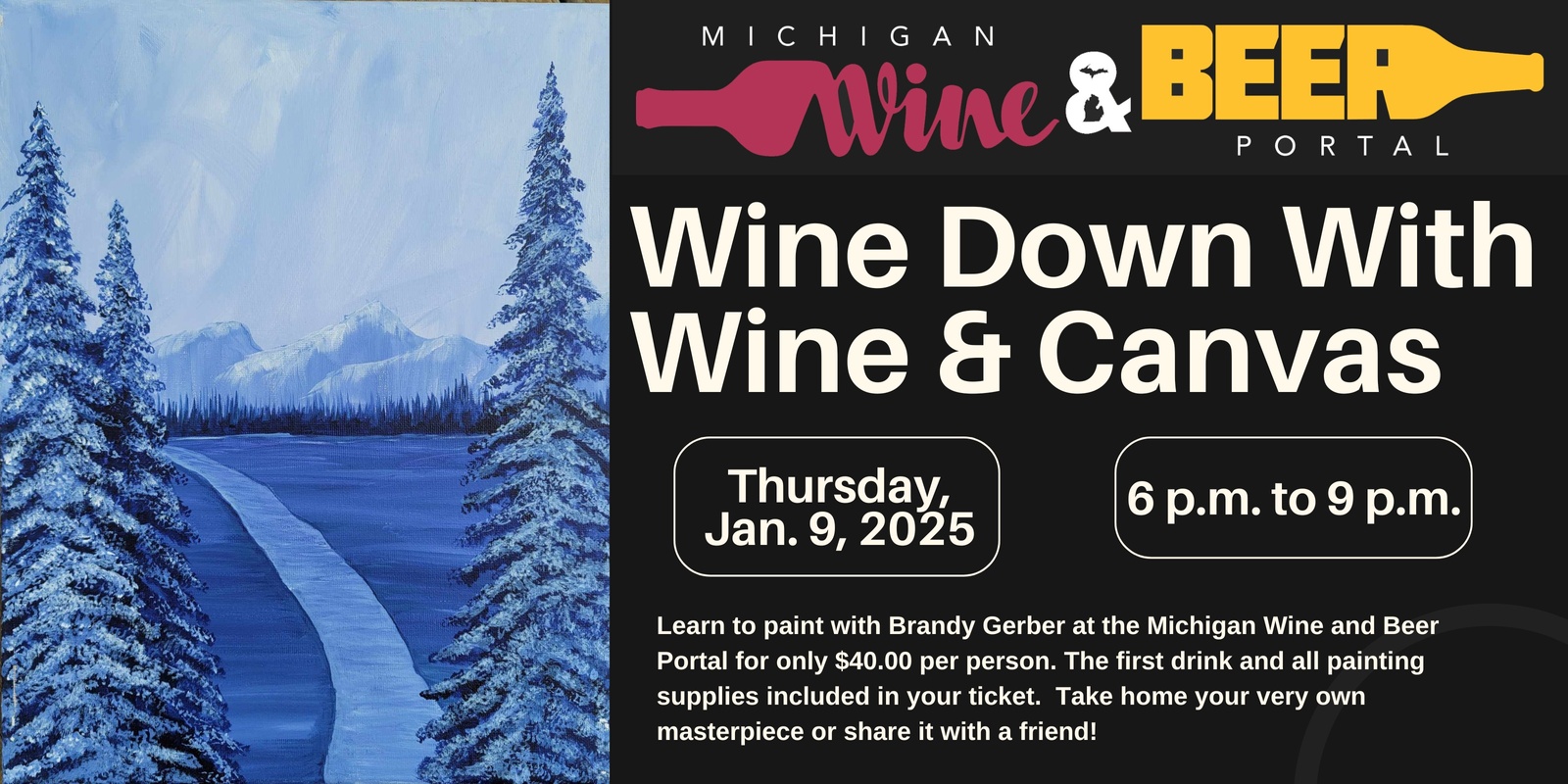 Banner image for Wine Down with Wine and Canvas - Welcome In the New Year with Friends!