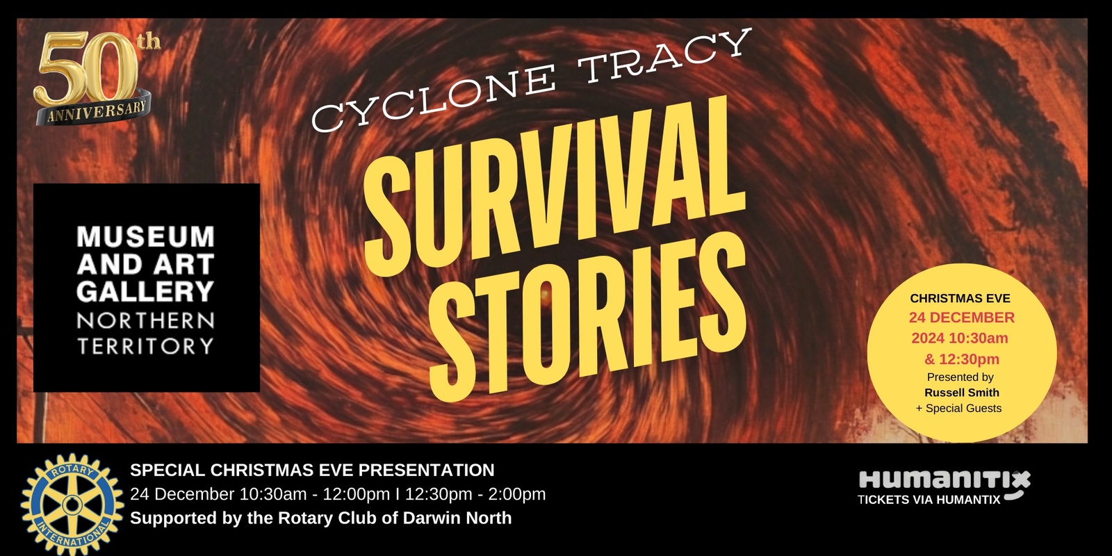 Banner image for  Cyclone Tracy: Survival Stories  (MAGNT) Christmas Eve Special Performances 