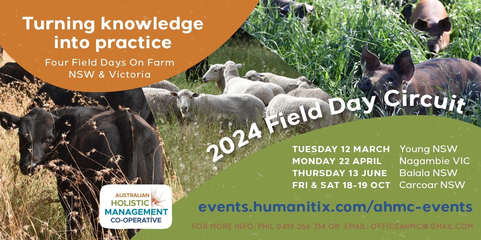 Banner image for  Turning Knowledge into Practice-  a series of Field Days presented by AHMC - 12th March | 22 April|  13th June | 18/19 October 2024