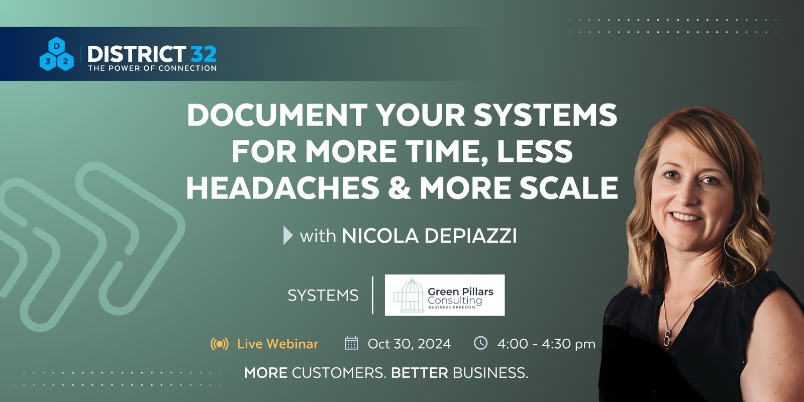 Banner image for District32 Expert Webinar: Document Your Systems for More Time, Less Headaches & More Scale