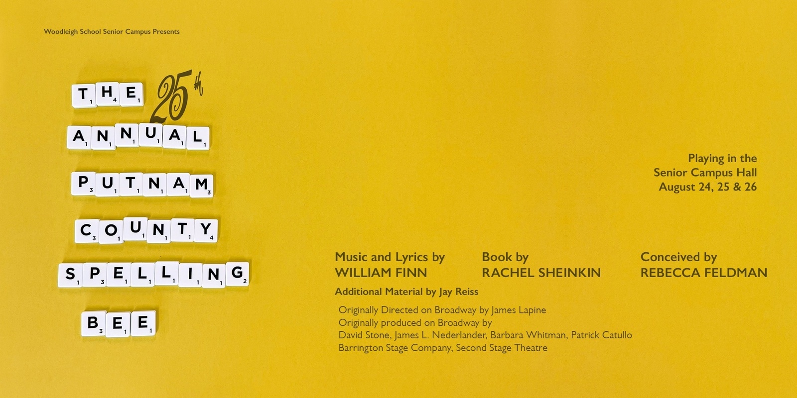Banner image for The 25th Annual Putnam County Spelling Bee – Presented by Woodleigh School